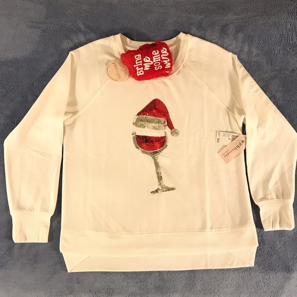 Philosophy Tops - Philosophy Sweatshirt and Sock Gift Set Ivory/Red